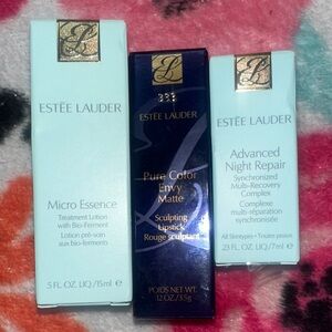 Estee Lauder Skincare and Lipstick Trio